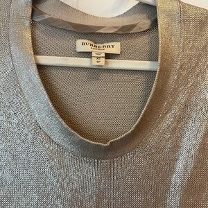 Burberry Metallic Gold Silk Top